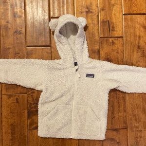 Patagonia toddler white bear hoodie